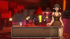 Hornycraft Parody: Public Creampie in Hentai Game Crowd