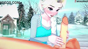 Elsa from Frozen sucking and having sex in fantasy hentai cartoon