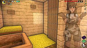 Hornycraft Parody: Public Creampie in Hentai Game Crowd