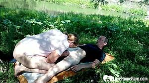 Juicy Mature Drilled Outdoors!