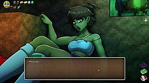 Hornycraft Parody: Public Creampie in Hentai Game Crowd