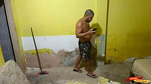 Seduce the bricklayer hired by my husband to do the work here until he fucks me