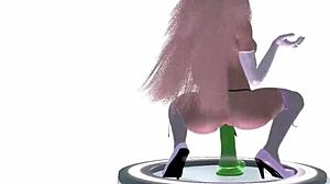 Princess Peach Dildo Ride With Monster Cock