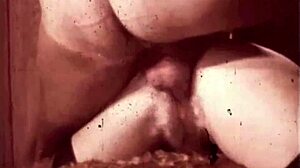 Retro British threesome with hairy beaver and pussy action