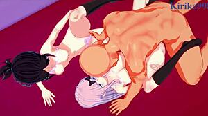 Kaguya And Chika Intense 3P Sex