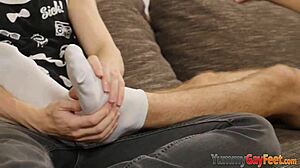 Yo, teen twink giving an epic foot massage right now