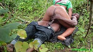 Masked Stepsister Gives Amazing Orgasm in Wild Bush Fuck