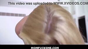 Momfucksme! Stepmom Honey Blossom with huge tits rides cock hard in POV action