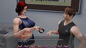 3D animated masturbation with a big cock in a gym environment