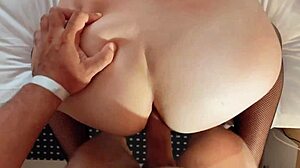 Russian GF in Stockings Takes Deep Anal Creampie During Evening Fun