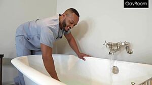 Darron bluu has a sensual experience with a cock massage in the shower