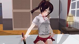 無修正アニメ　いもーとがアナルを責めながら、寸止め手こきオナサポ