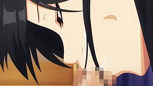 Old anime character insists on wearing gum during hentai action!