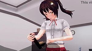 無修正アニメ　いもーとがアナルを責めながら、寸止め手こきオナサポ