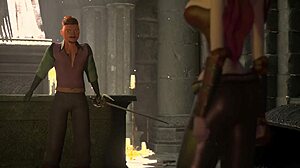 man, busty elf dominates fight and rides huge cock in 3d animation!