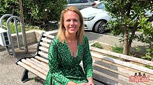 Julie’s big boobs shine in this amateur video with a threesome scene