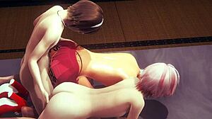 three femboys creampie in wild japanese anime threesome