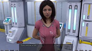 Beautiful MILF with huge cans in 3D space adventure