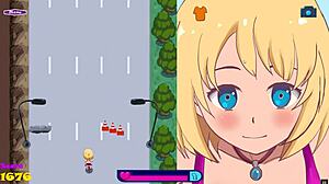 riding to bounce city in this hentai sex game ep 1 exhibitionist girl riding a dildo on her bike