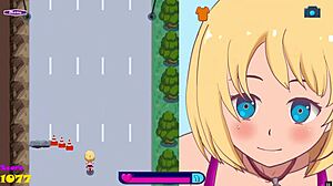 riding to bounce city in this hentai sex game ep 1 exhibitionist girl riding a dildo on her bike