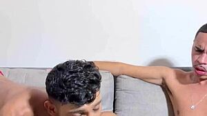 Skinny amateur twink gets tight hole stretched by huge cock