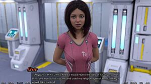 stranded in space 91 - stretching with big boobs milf