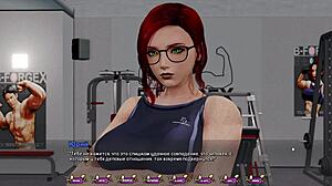 3D animated masturbation with a big cock in a gym environment
