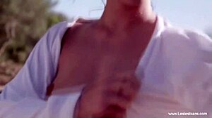 sensual lesbian lovers kiss and connect in amateur scene