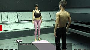 stranded in space 91 - stretching with big boobs milf