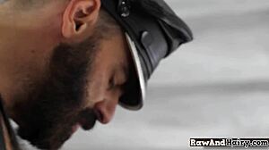 horny gay bear subtly banging otter's ass