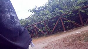 Teen Anime Solo Fun in Public Forest