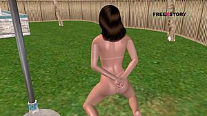 Cute Animated Girl Masturbates with Carrot in 3D Hentai Porn Video 😘