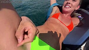Horny blonde babe gets pussy drilled on jetski ride