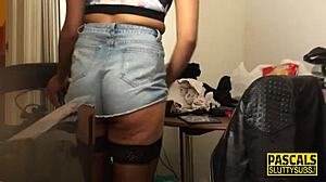 real ebony chanel santos submits for cum facial 💦