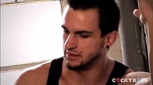 A model with a piercing gets it hard in a three woman and one man scene