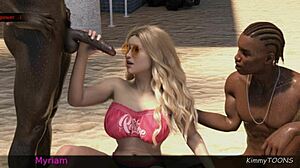 Awam Interracial Gangbang Rocks Beach with Kimmytoons