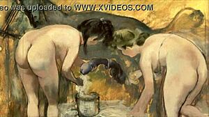 Vintage Erotic Illustration Showcasing Retro Anime Style in Detailed Classic Scenes