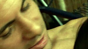 Thick Brunette Fucks On Terrace In Public View