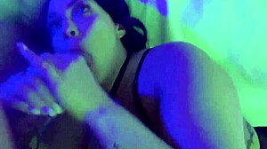 Puerto Rican beauty enjoys a big black cock