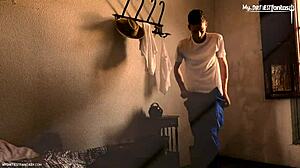 farmer twink gets dirty on the ranch. watch him jerk and suck cock with wild passion!