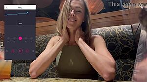 girl cums publicly in restaurant using remote vibrator