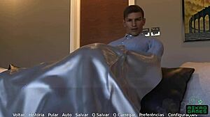 Man, I’m sneakin’ a quick blowjob on the sofa... oops, almost caught!