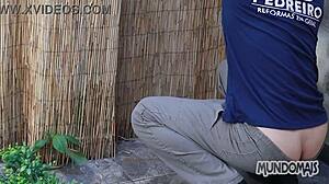 Me And My Friend Worship Bricklayer's Big Cock