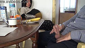 Pregnant stepsis catches me jerking off and loves it