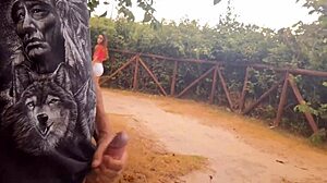 Teen Anime Solo Fun in Public Forest