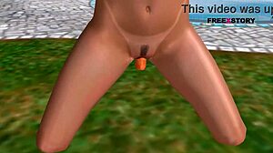 Cute Animated Girl Masturbates with Carrot in 3D Hentai Porn Video 😘