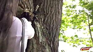 german scout picks up curvy teen wendy marvell for rough outdoor casting fuck