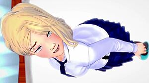 Gwen Stacy's Footjob In Uniform