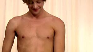 Red-haired gay Johannes Lars has a big cock and he is masturbating