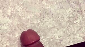 Huge Cumshot Covers Bathroom Counter. Horny Solo In Pov Close Up.